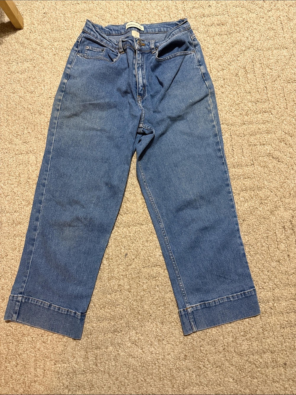 High-Rise Women's Blue Denim Capris